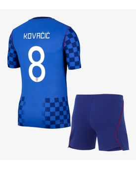 Billige Fotballdrakt Kroatia Mateo Kovacic #8 Replika Bortedraktsett Barn VM 2026 Kortermet (med bukser)